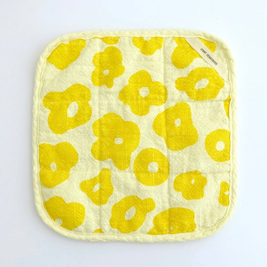 Linen-Cotton Potholder | Celeste | Yellow Sunny Days