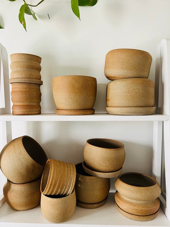 Stoneware Planter & Saucer