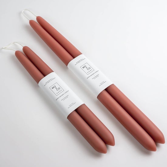 14" 100% Beeswax Taper Candles | Terra Cotta