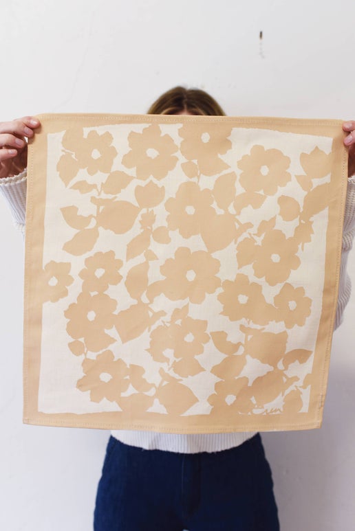 Hand Printed Linen Napkins | Anita | Beige
