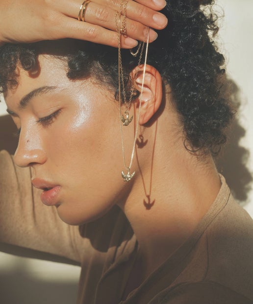 Avis Necklace | 20" Box Chain | Gold Vermeil