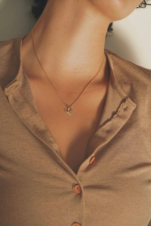 Avis Necklace | 20" Box Chain | Gold Vermeil