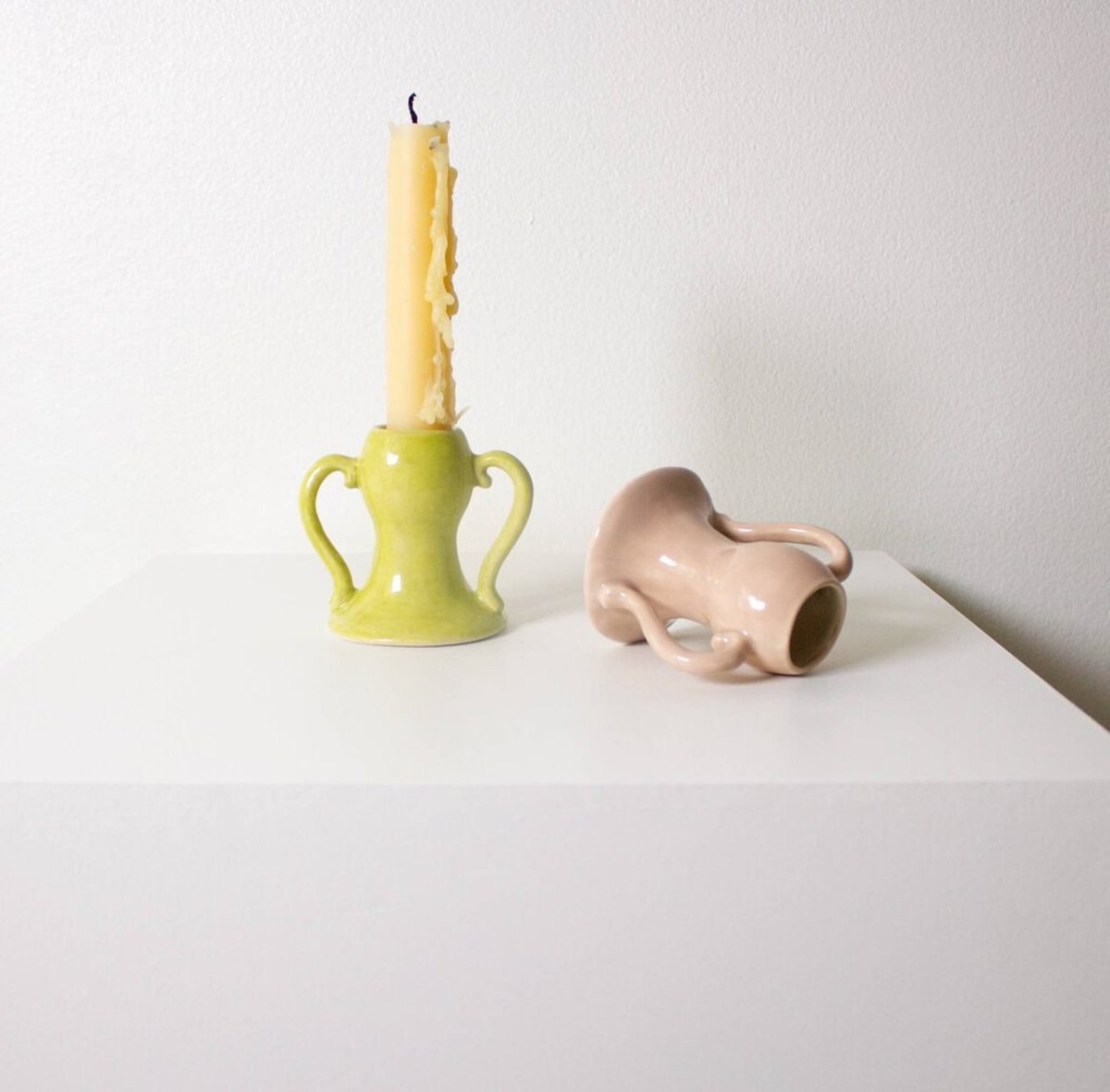 Amphora Taper Candle Holder | Dusty Rose