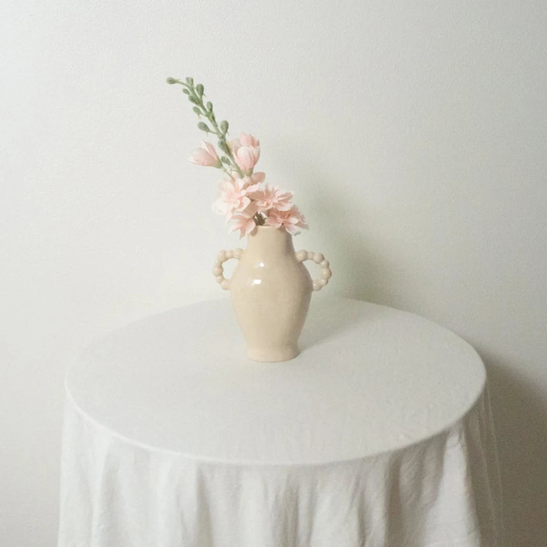 Beaded Ceramic Bud Vase | Cream