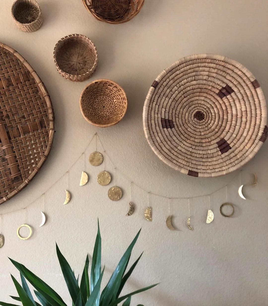 Moon Phases Brass Wall Hanging