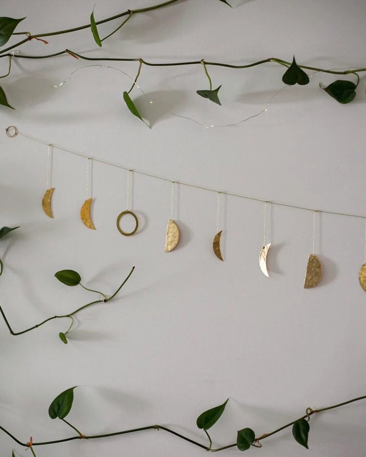Moon Phases Brass Wall Hanging