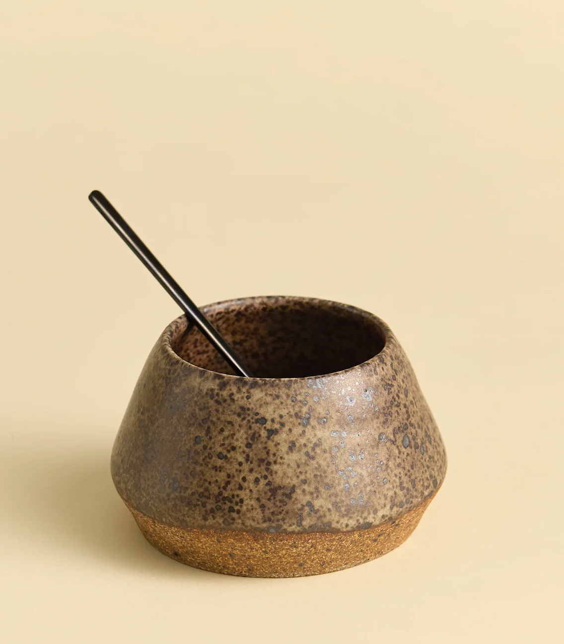 Stonewall Ceramic Salt Cellar & Spoon