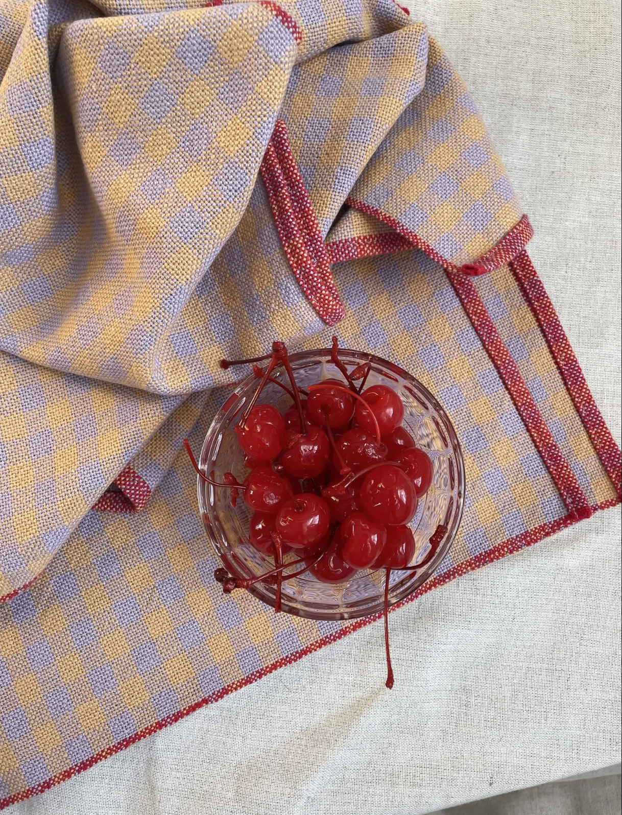 Handwoven Towel | Cherry Check
