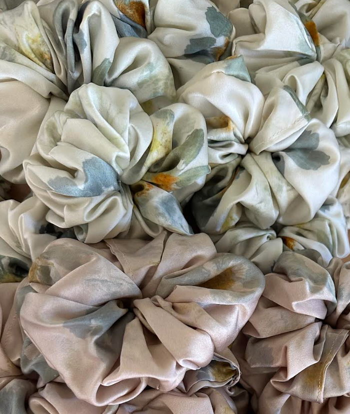 Flower Dyed Silk Scrunchie