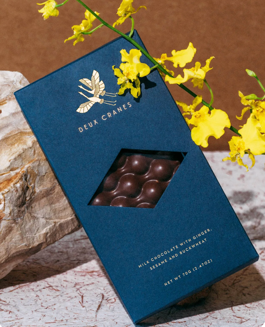 Milk Chocolate Ginger Sesame Buckwheat Bar