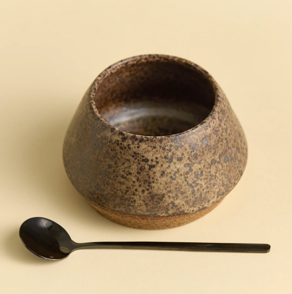 Stonewall Ceramic Salt Cellar & Spoon