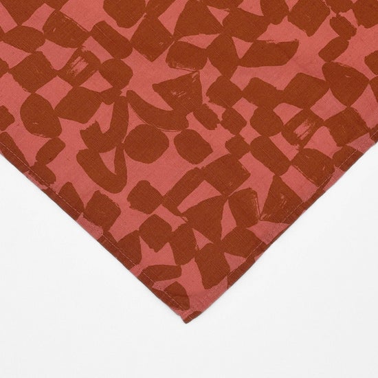Linen-Cotton Napkins | Check | Amber & Apricot | Set of 2
