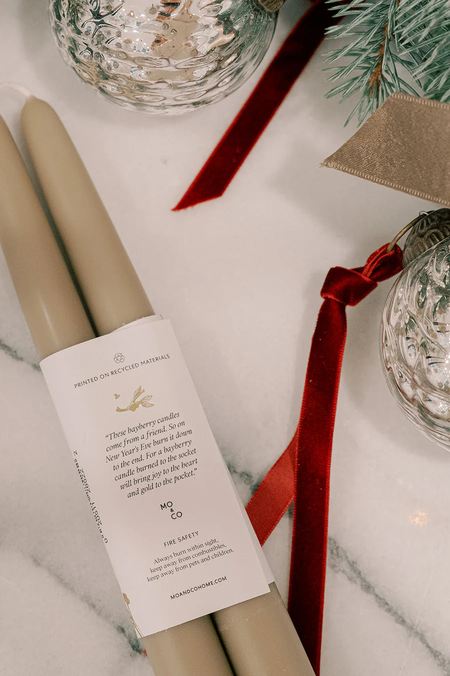 10" Bayberry & Beeswax Taper Candles