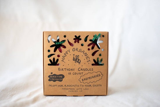 Beeswax Raspberry Birthday Candles | Set of 10