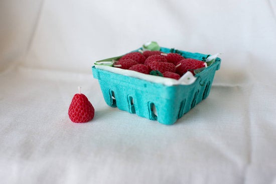 Beeswax Strawberry Birthday Candles | Set of 10