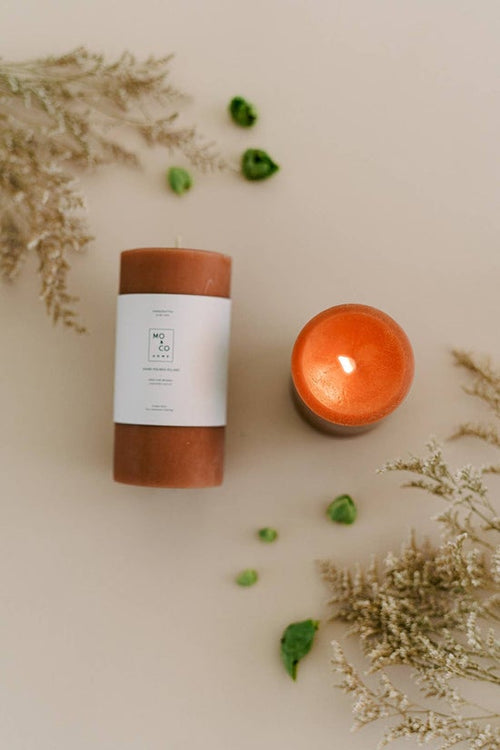 100% Beeswax Pillar Candle | 3 x 6" | Terra Cotta