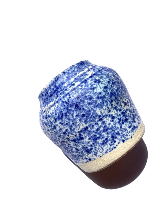 Blue Splatter Ceramic Vase