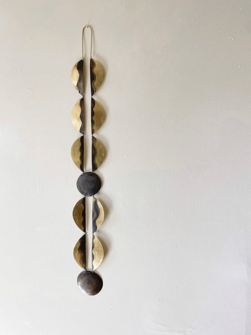 Brass & Charcoal Patinaed Wall Hanging No. 2