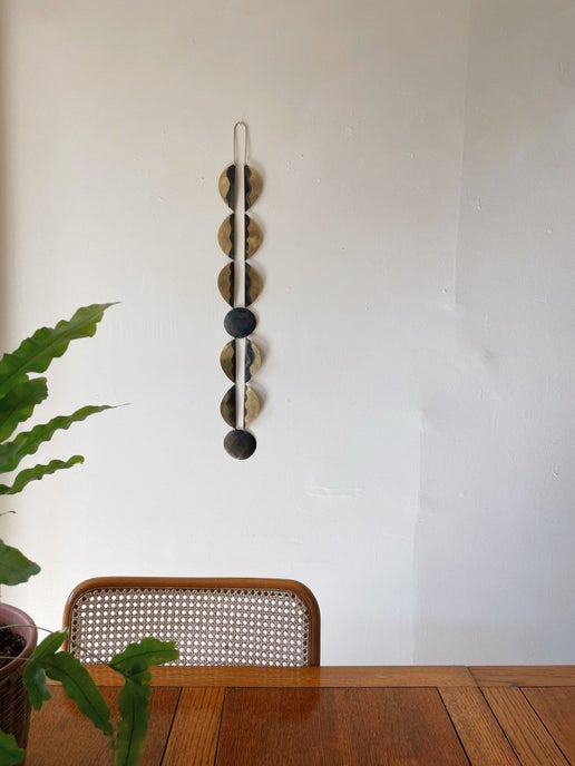 Brass & Charcoal Patinaed Wall Hanging No. 2