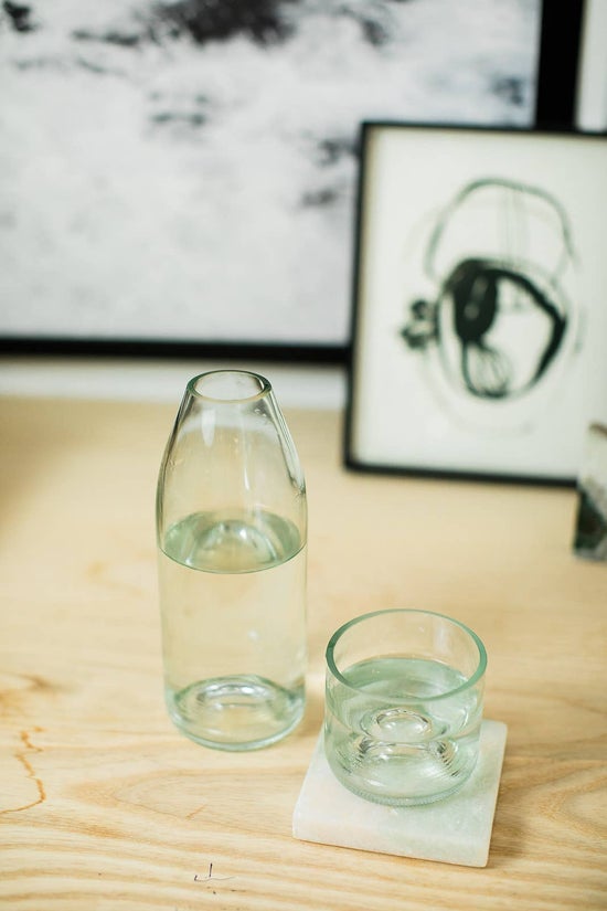 Upcycled Wine Bottle Carafe Set | Clear