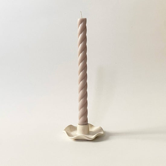 Handmade Ceramic Ruffle Taper Candle Holder