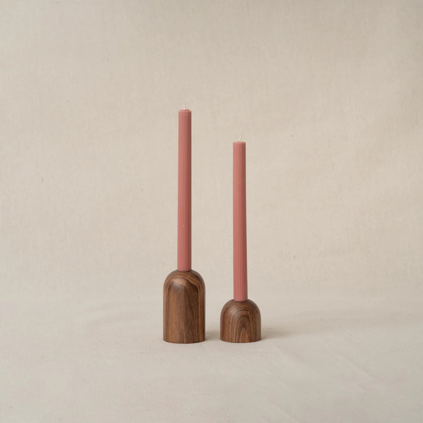 Walnut Clod Candlestick Holder | Pair