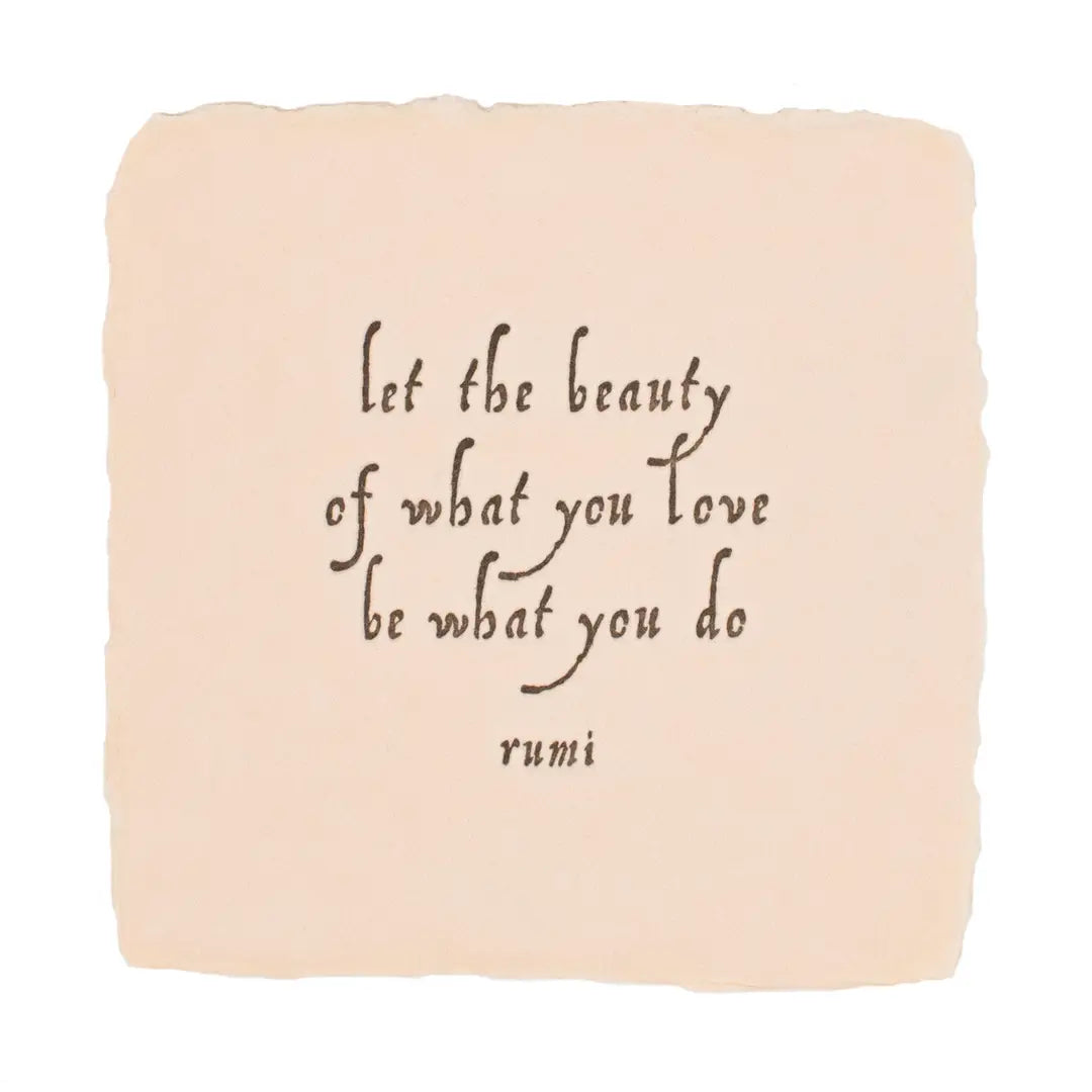 Rumi Quote Handmade Letterpress Card