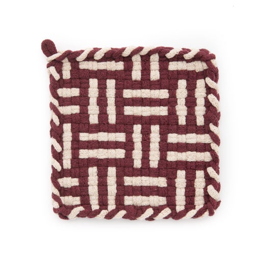 Woven Mat | Forest Collection | Burgundy & Flax