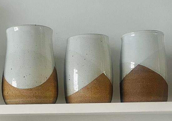 Glazed Stoneware Bud Vase | White