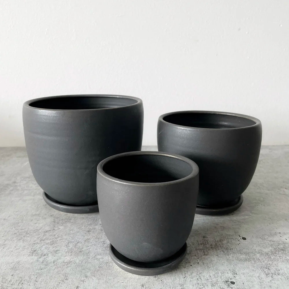large ceramic planter with saucer Classic Planter w/ Saucer | Large