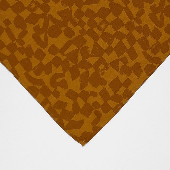 Linen-Cotton Tea Towel | Check | Amber & Deep Gold