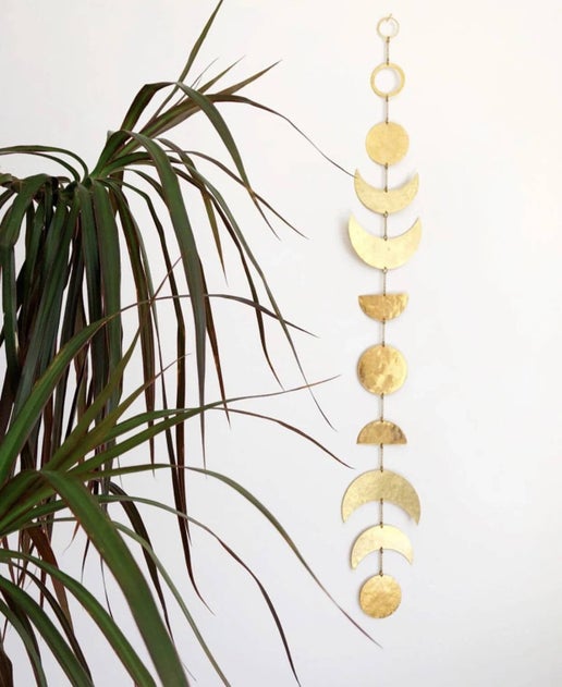 Moon Phases Brass Wall Hanging