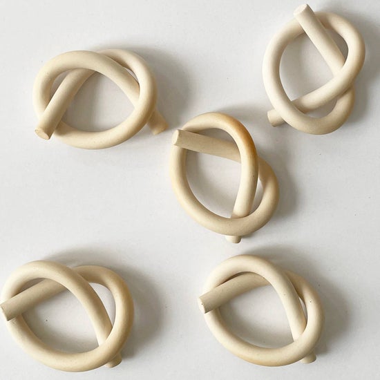 Ceramic Knot Napkin Rings | Marshmallow | Set of 4