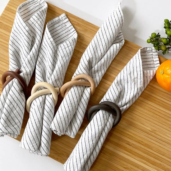 Ceramic Knot Napkin Rings | Chocolate | Set of 4