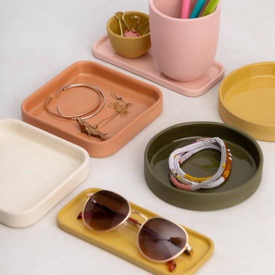 The Round Ceramic Tray | Moss