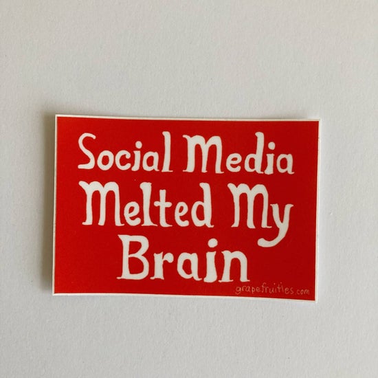 Social Media Melted My Brain Sticker