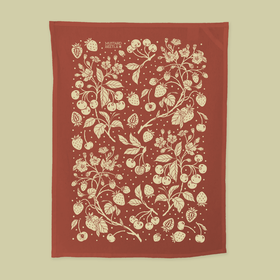 Screenprinted Organic Cotton Tea Towel | Jam