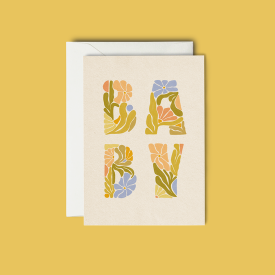 Floral Letters | Baby Card