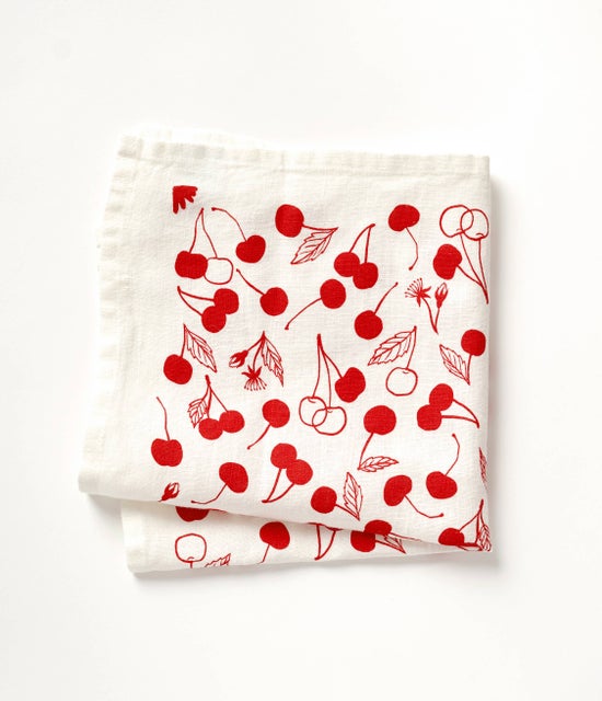 Cherries Linen Tea Towel