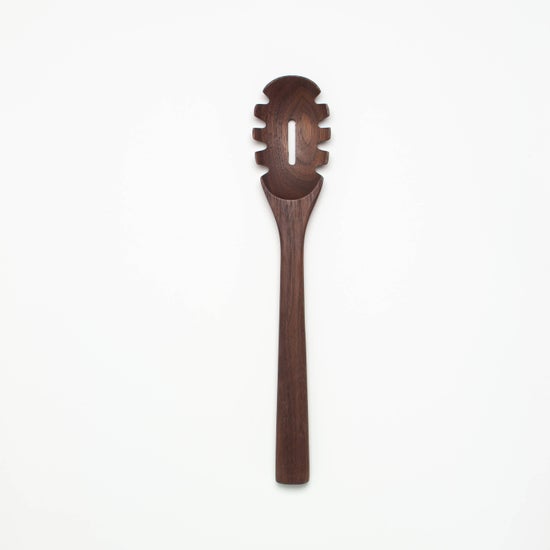 12" Walnut Slotted Pasta Spoon