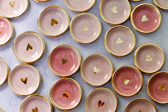 Heart Dish | Light Pink with 22K Gold