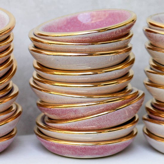 Heart Dish | Light Pink with 22K Gold