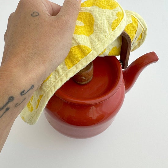 Linen-Cotton Potholder | Celeste | Yellow Sunny Days