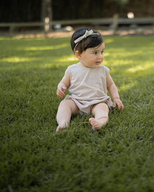 Printed Jersey Onesie | Clay Stripe