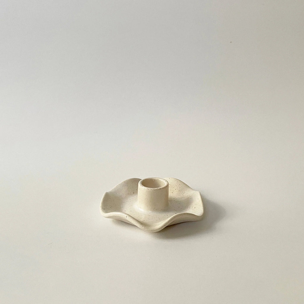 Handmade Ceramic Ruffle Taper Candle Holder