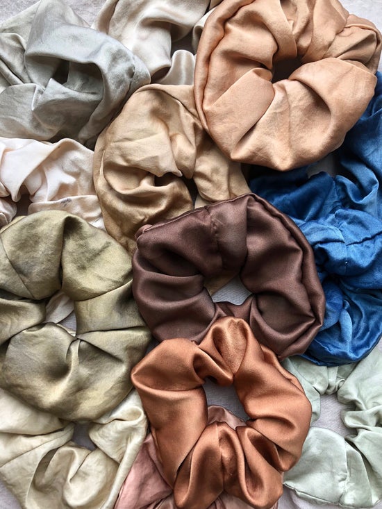 Botanically-Dyed Silk Charmeuse Scrunchie | Seasonal Colors