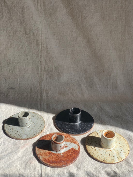 Stoneware Taper Candle Holders