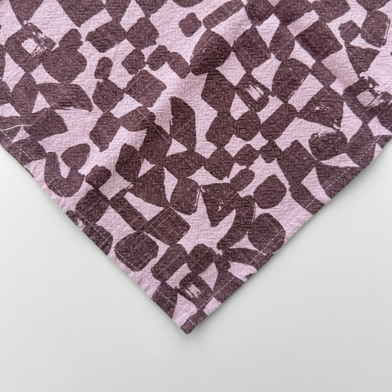 Textured Linen-Cotton Napkins | Check | Moonbeam & Lavender | Set of 2