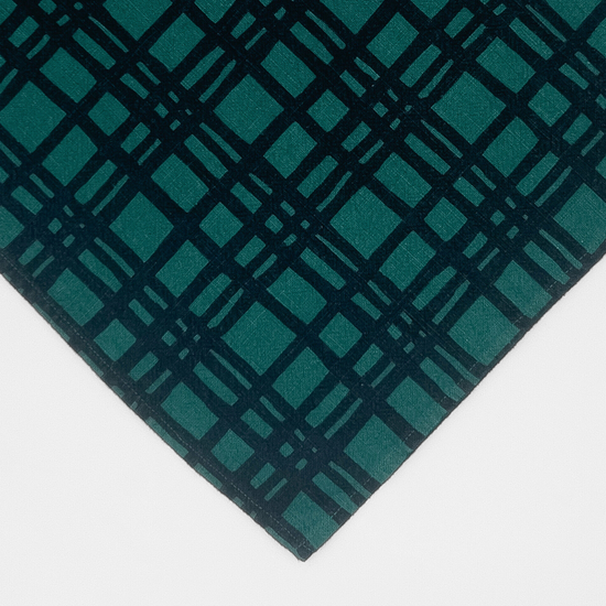 Textured Linen-Cotton Tea Towel | Darby | Midnight & Teal