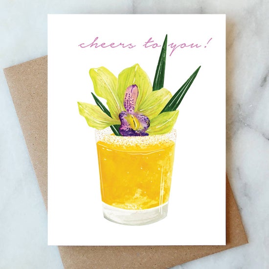 Tropical Cocktail Cheers to You | Celebration Card